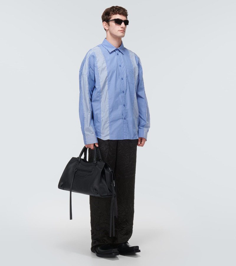 BALENCIAGA Wide-leg crinkled satin pants outlook