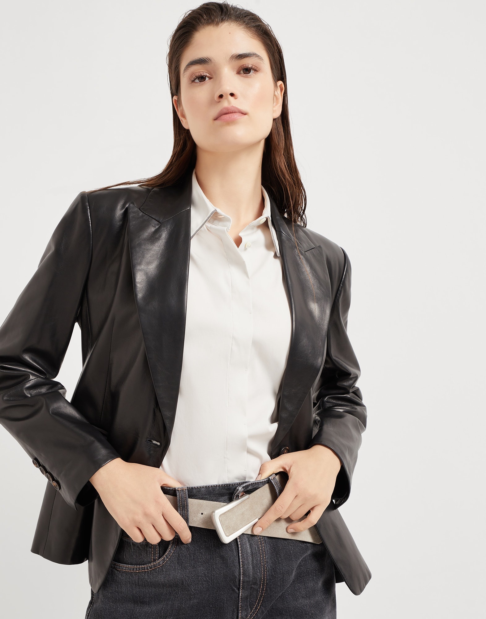 Calfskin suede belt - 3