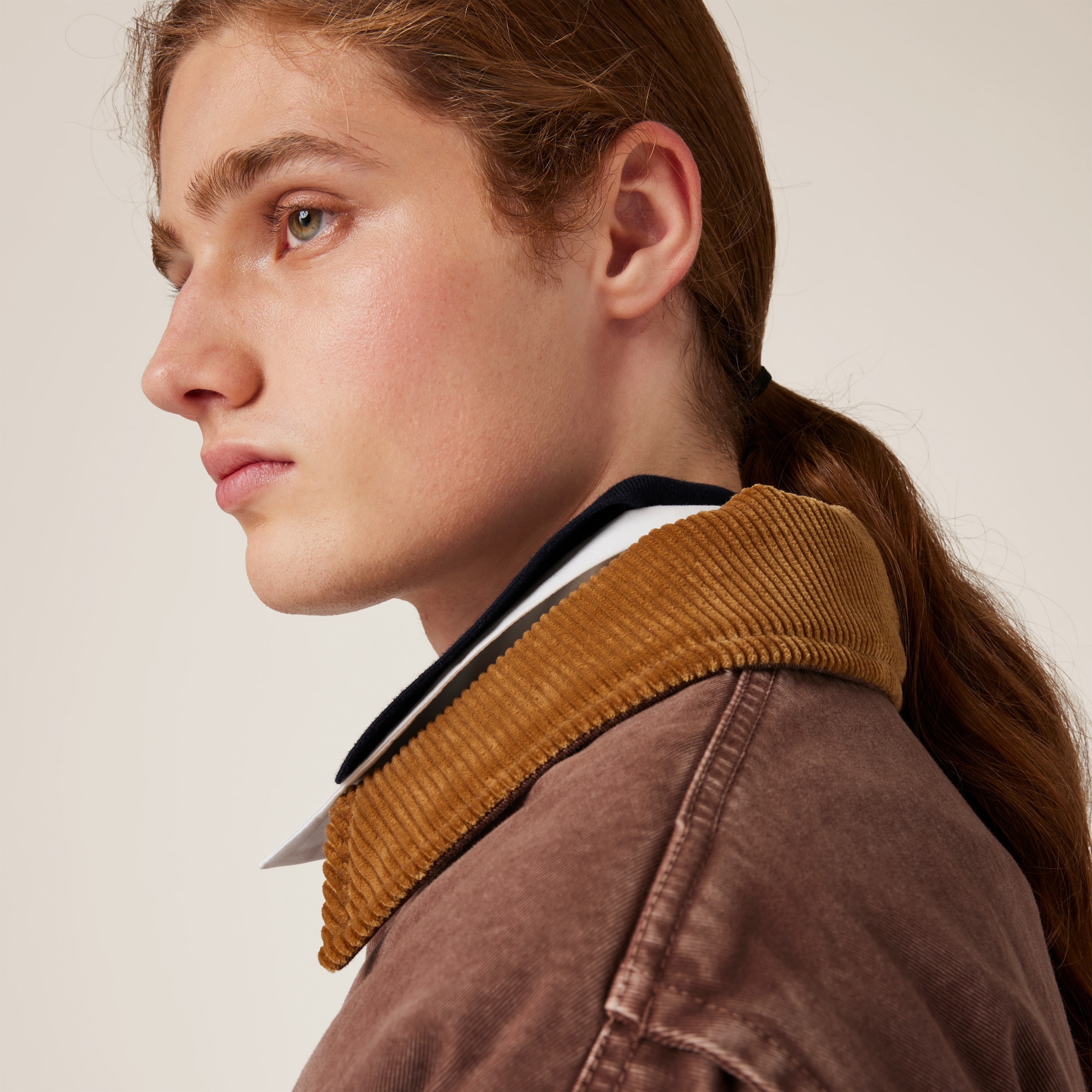 Gabardine blouson jacket with velvet collar - 4