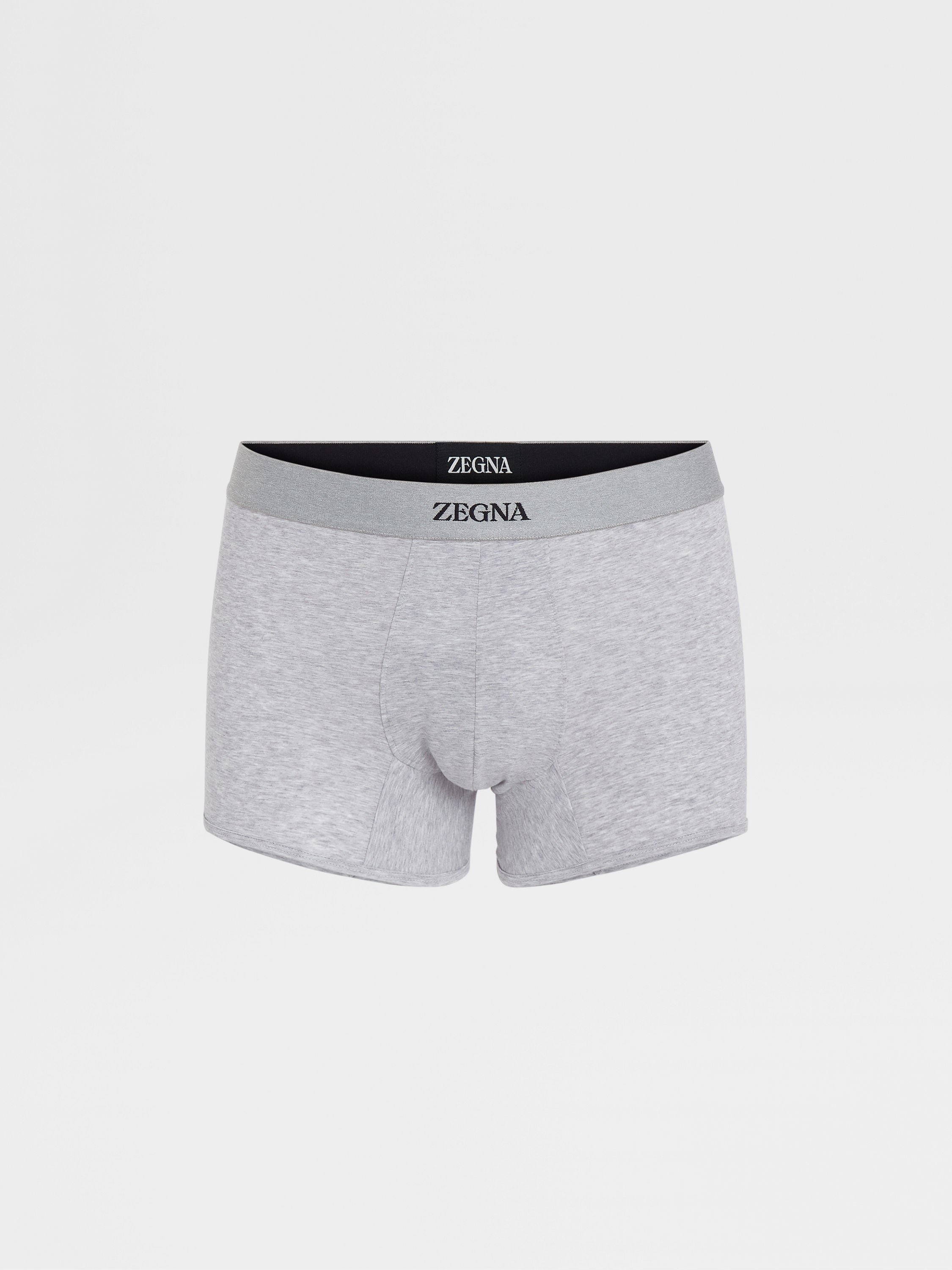 GREY MÉLANGE COTTON TRUNKS - 1