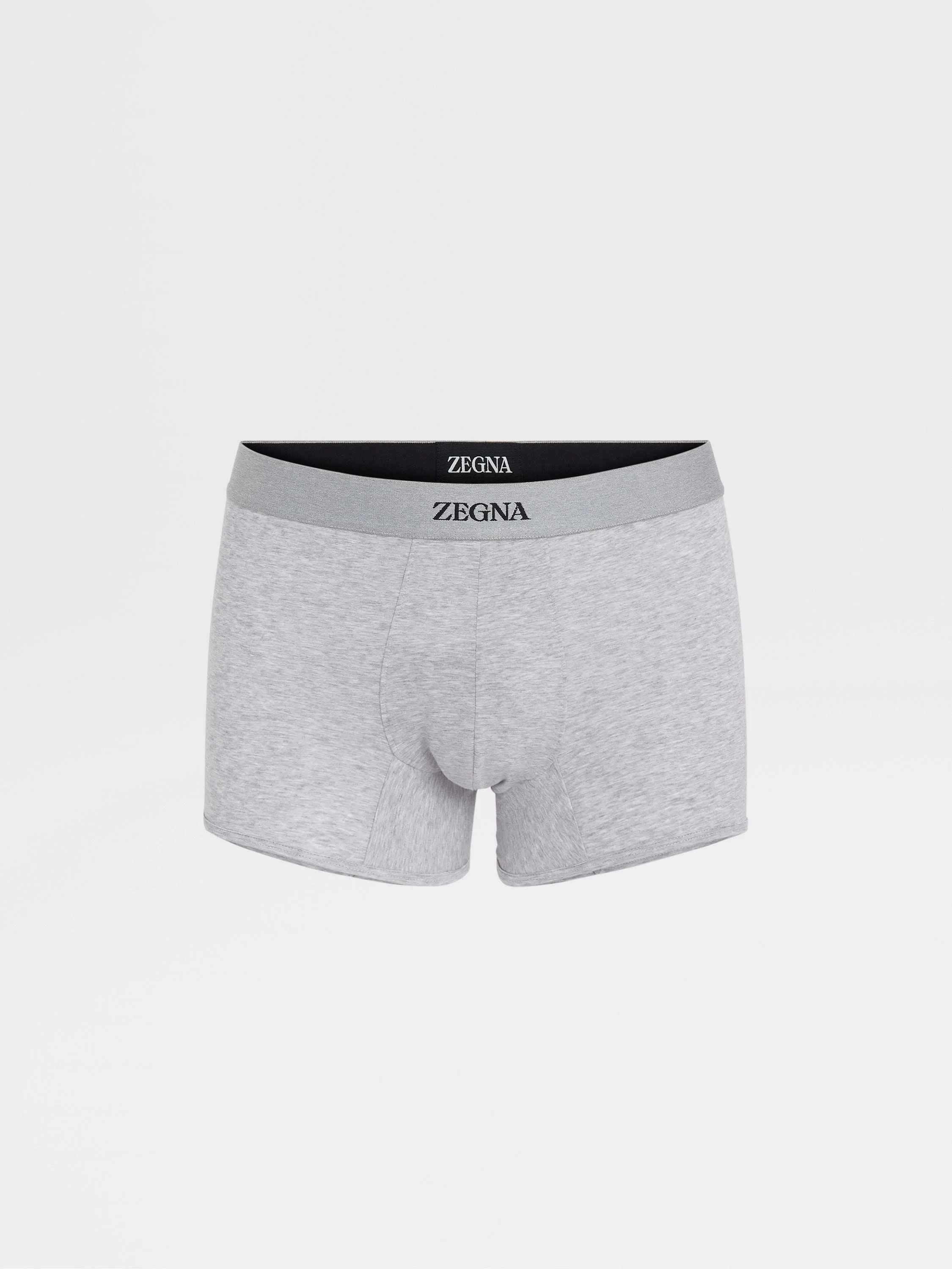 GREY MÉLANGE COTTON TRUNKS - 1