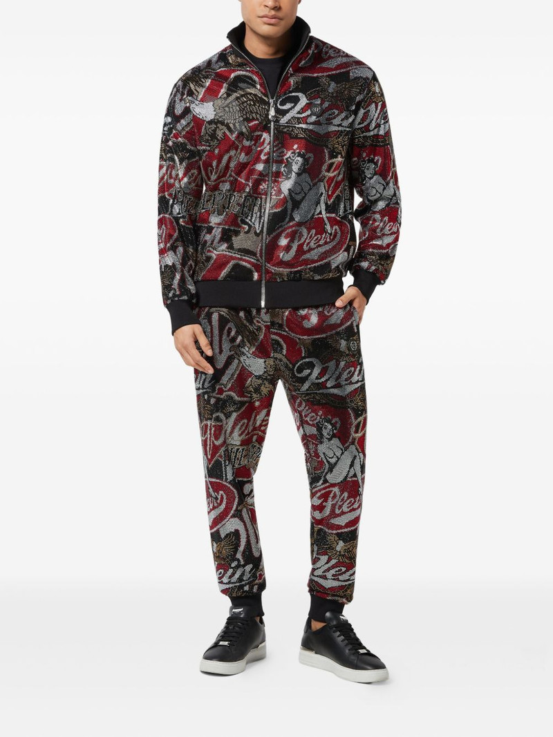 PHILIPP PLEIN rhinestone-embellished print track jacket outlook