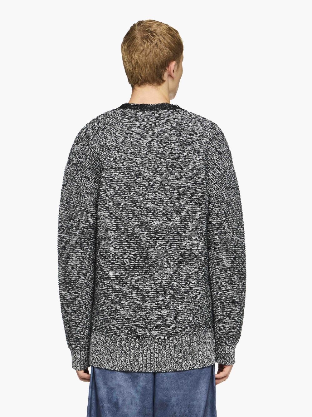 V-NECK LACE TRIM SWEATER - 3