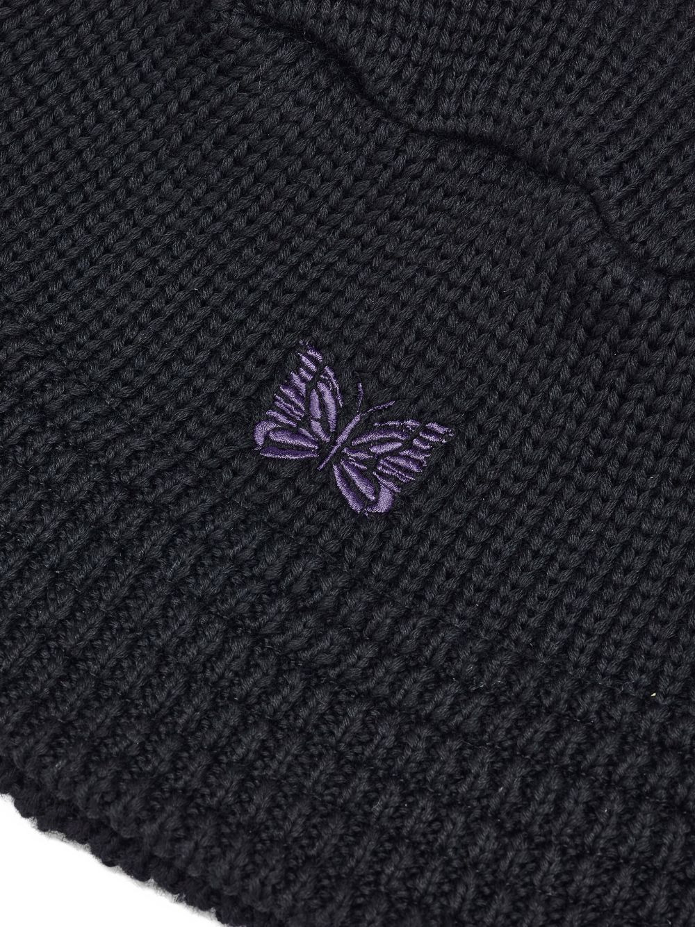 butterfly-embroidered ribbed bucket hat - 5