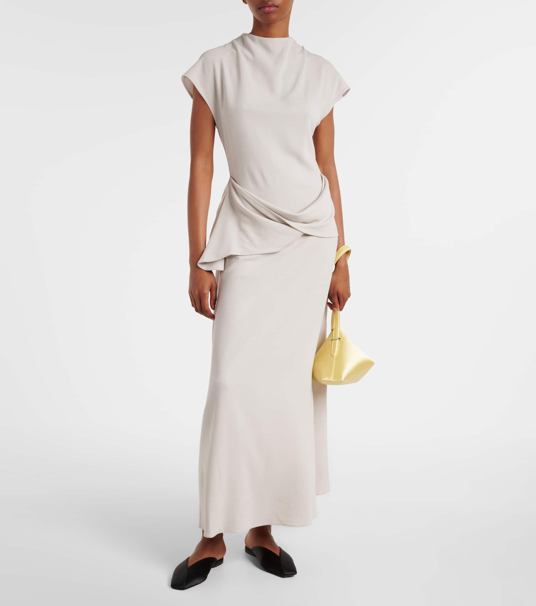 Draped woven maxi dress - 2