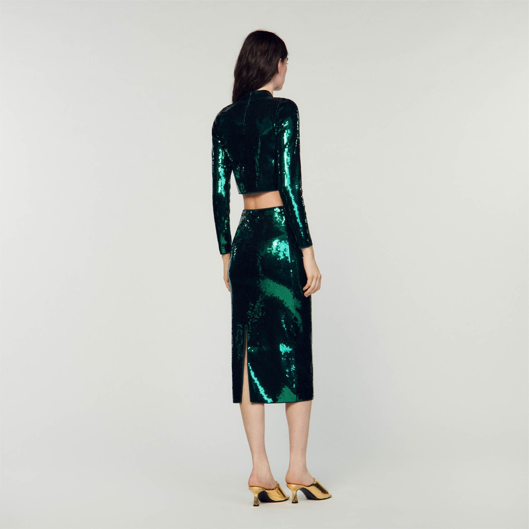 SEQUIN MIDI SKIRT - 6