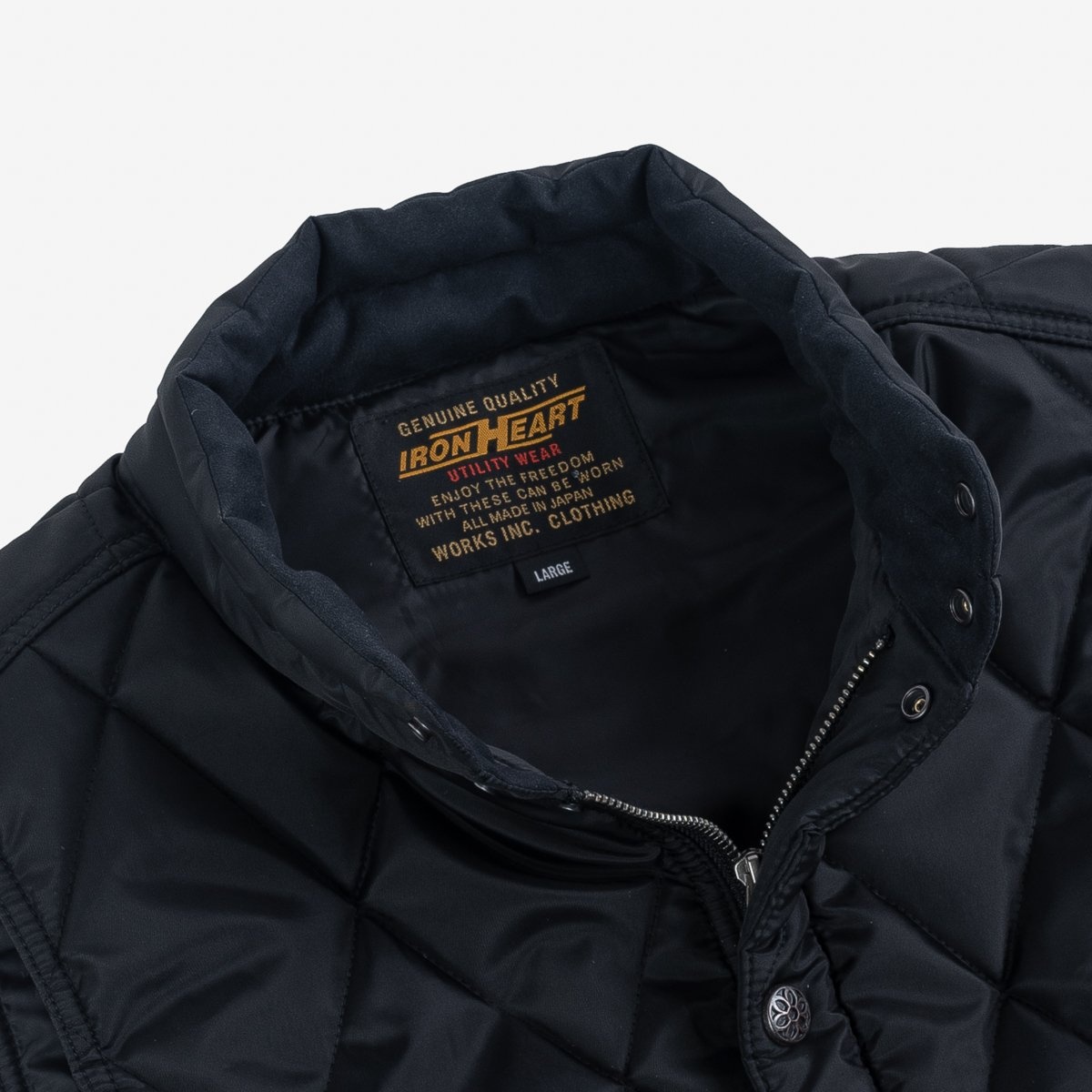 IHV-44-GA Iron Heart x GOOD ART HLYWD Primaloft® Gold Quilted Vest - Black - 15