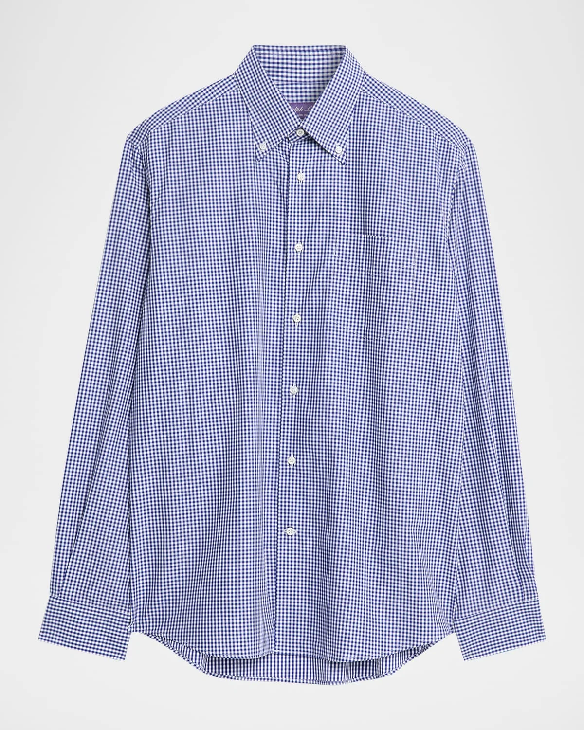 Men's Cotton Micro-Gingham Button-Down Shirt - 1