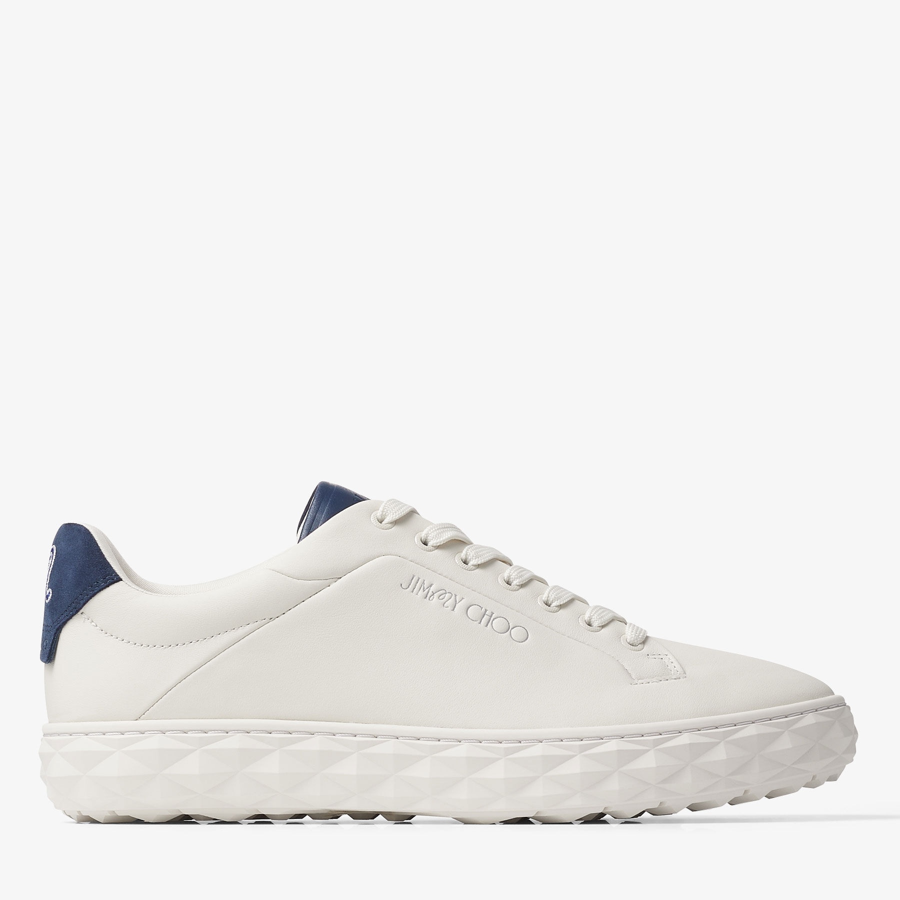 Jimmy Choo / Malbon Diamond Golf/M
Latte and Navy Leather Trainers - 1