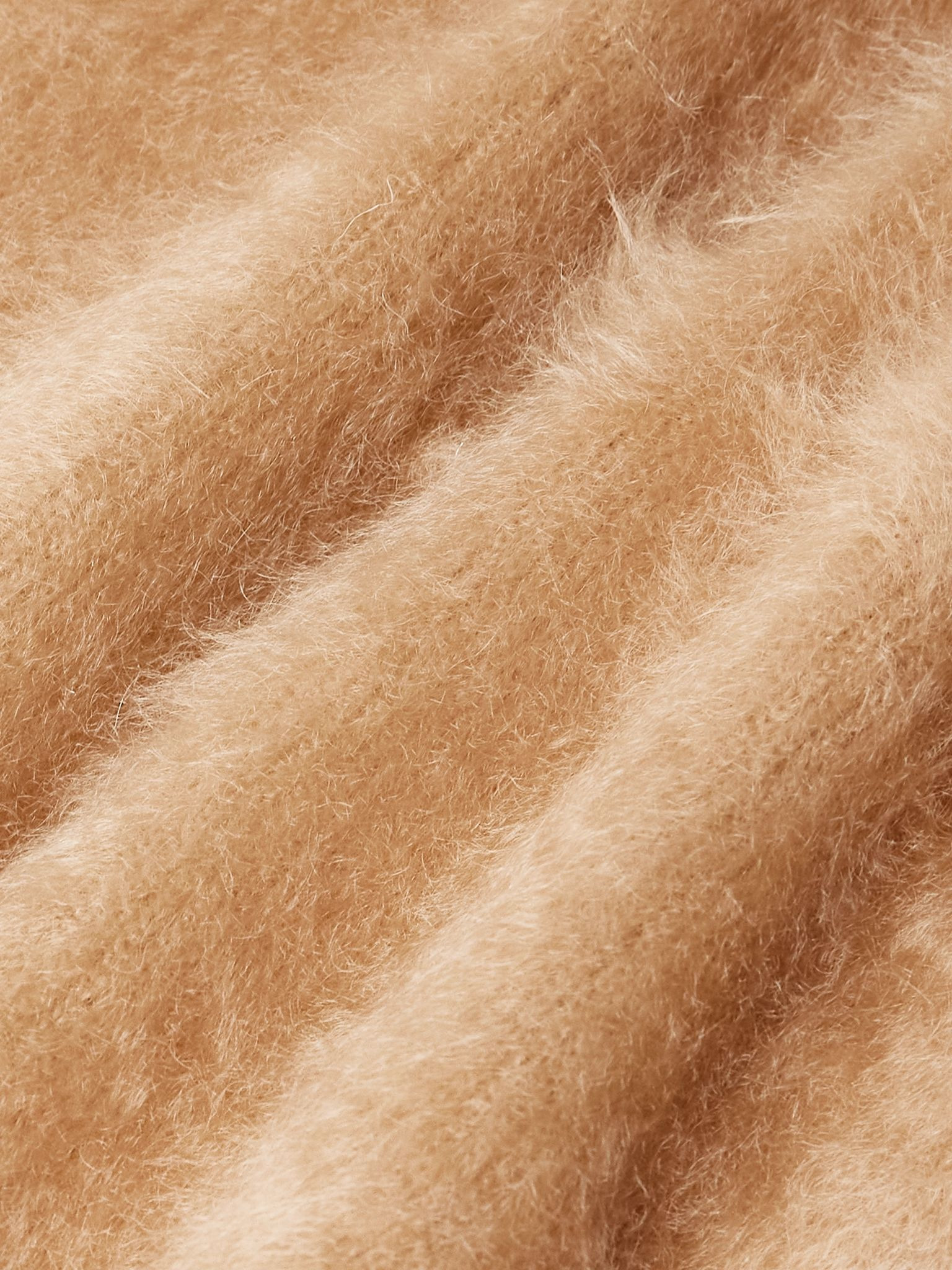 Double-Breasted Brushed Cashmere, Mohair and Silk-Blend Blazer Beige - 5