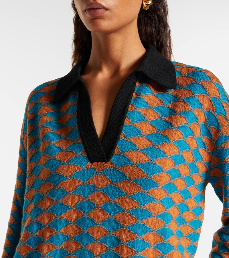 Intarsia wool polo sweater 4