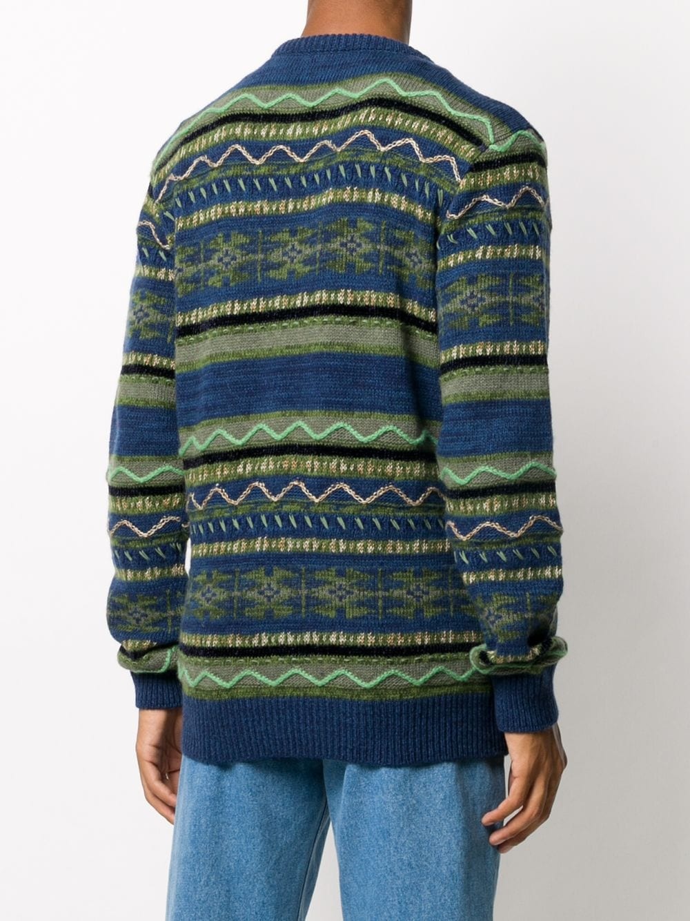 contrast pattern intarsia-knit jumper - 4