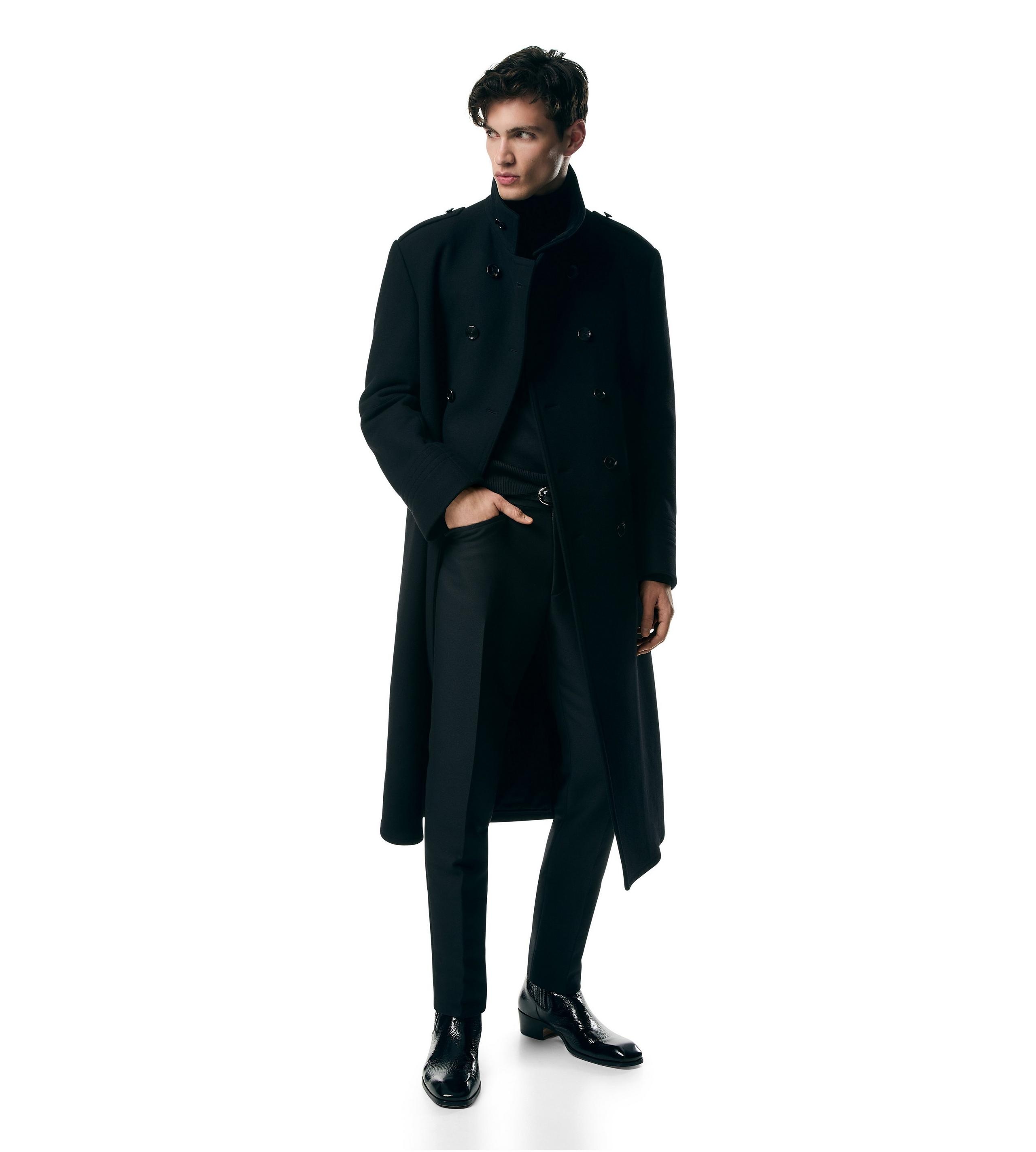 WOOL BLEND MELTON FUNNEL COAT - 2