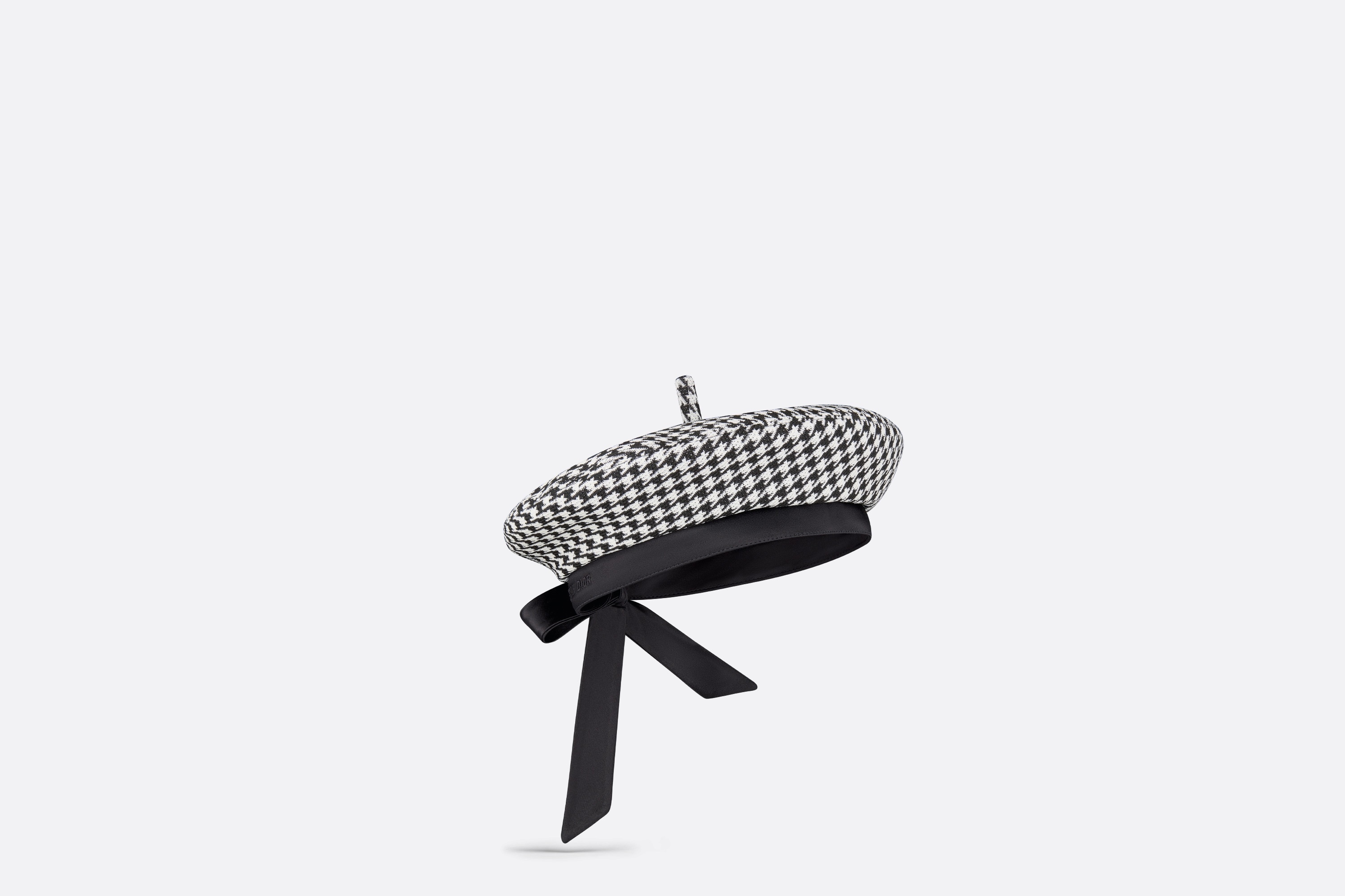 Dior Arty Houndstooth Beret with Bow - 3
