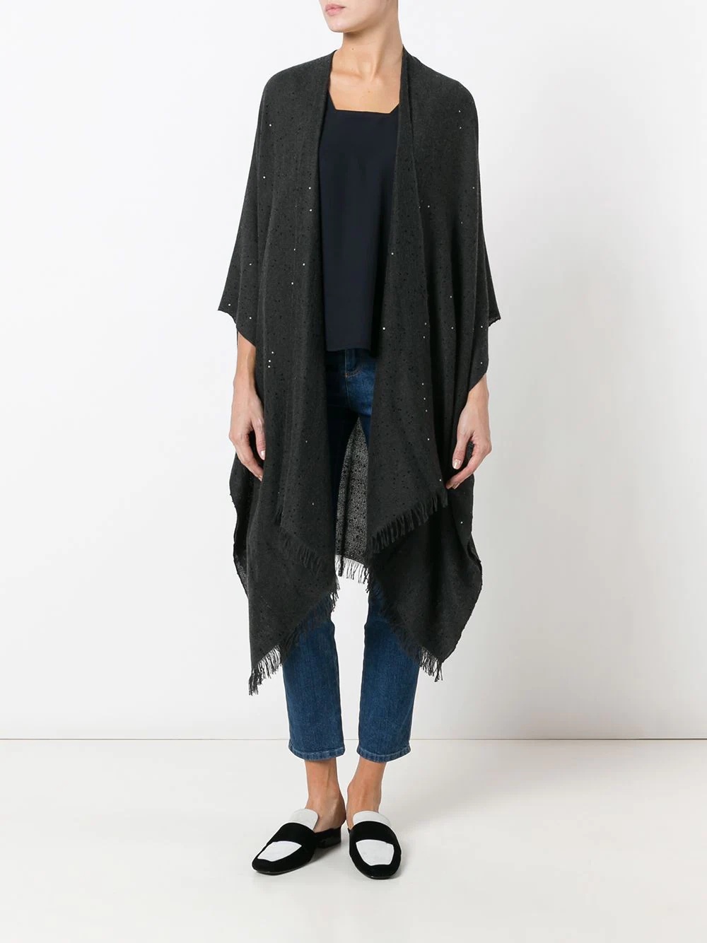 knitted sequin cape - 2