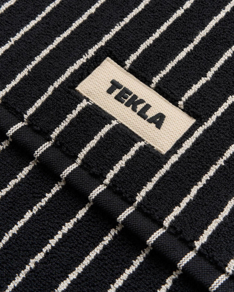 TEKLA Tekla Terry Bath Mat Black Stripes outlook