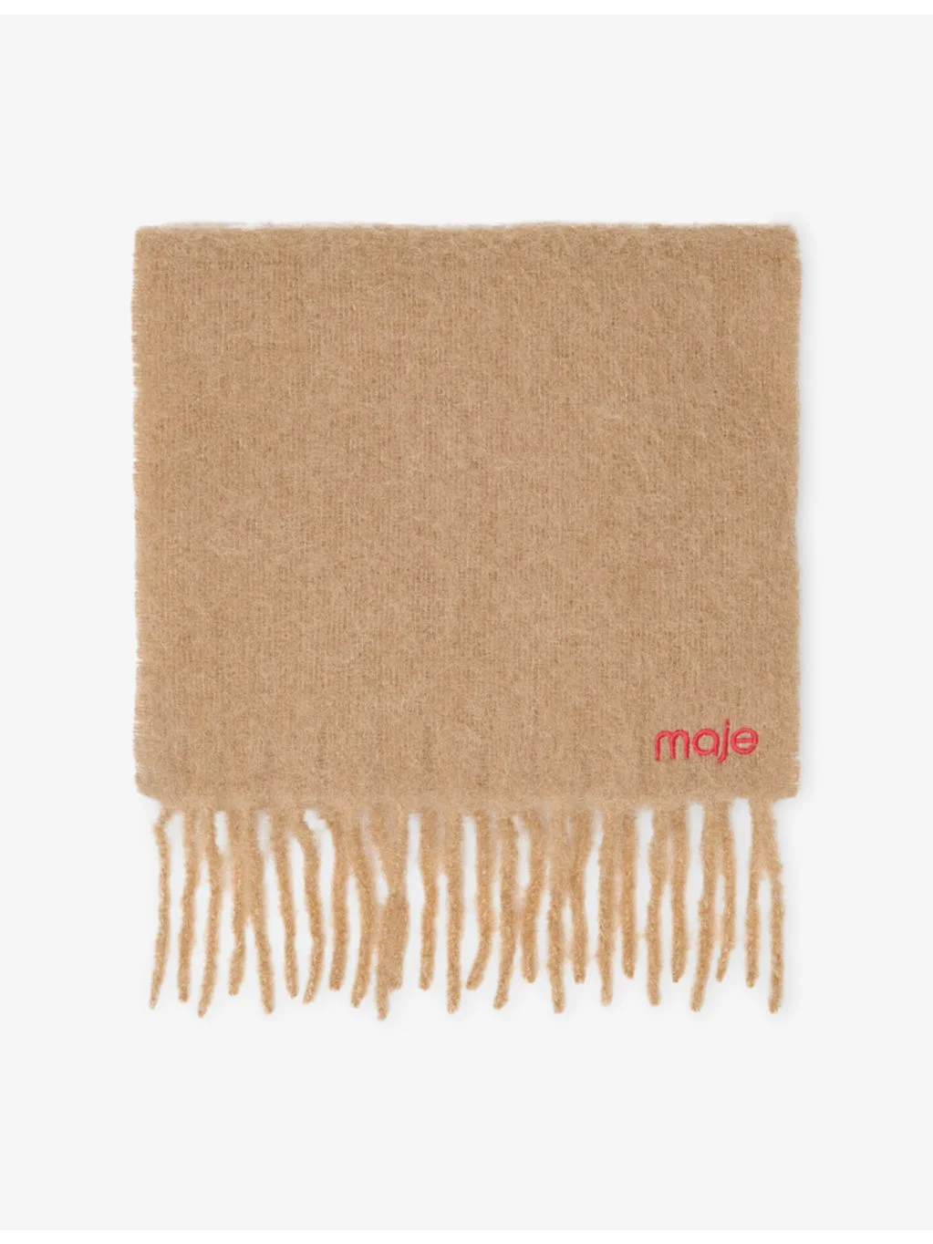 Fringed Logo-Embroidered Wool and Alpaca Scarf - 1