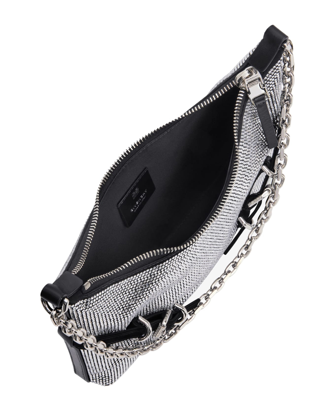 Voyou Party Bag In Black Satin With Rhinestones - 4