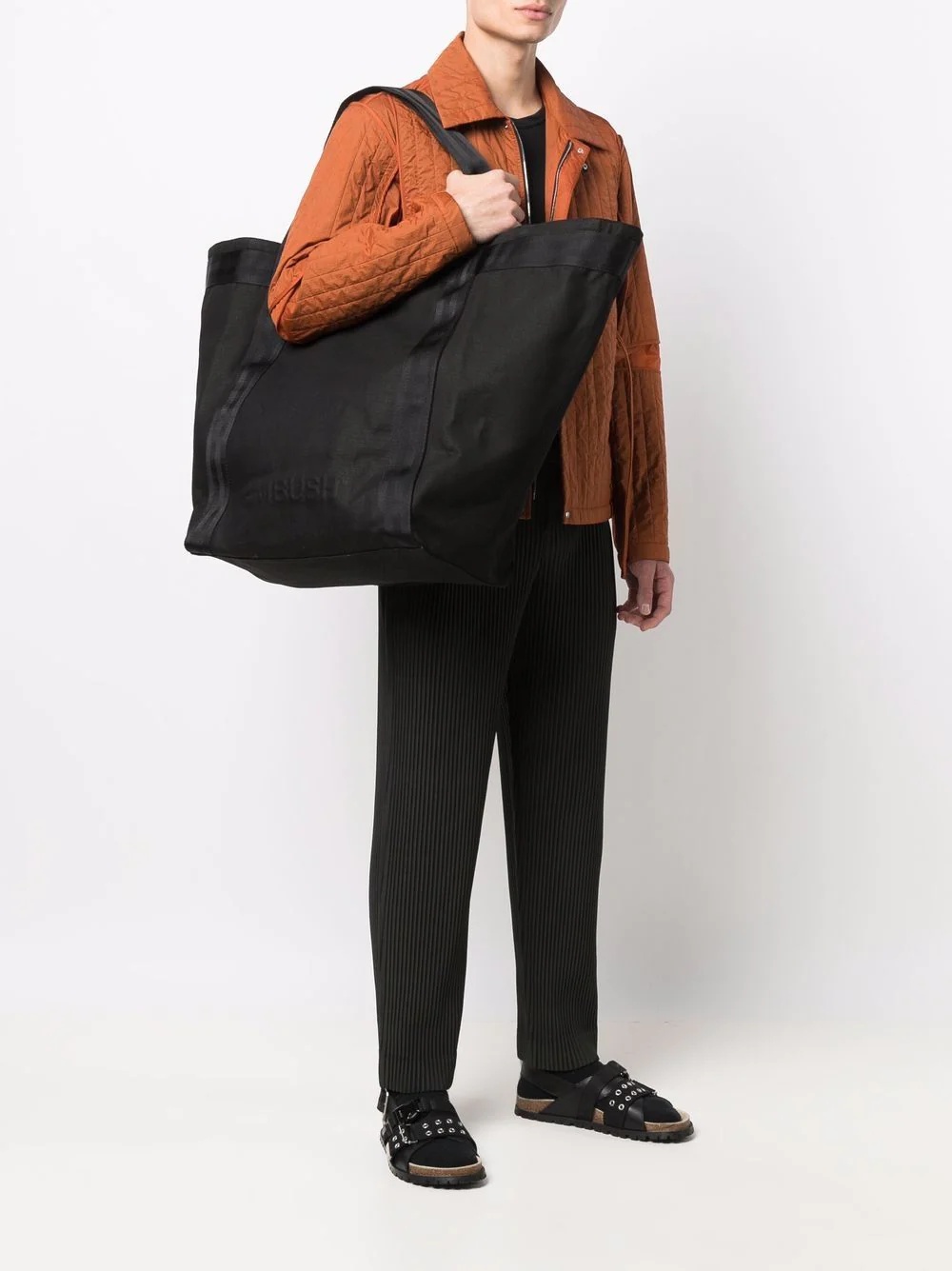 maxi embossed-logo tote bag - 2