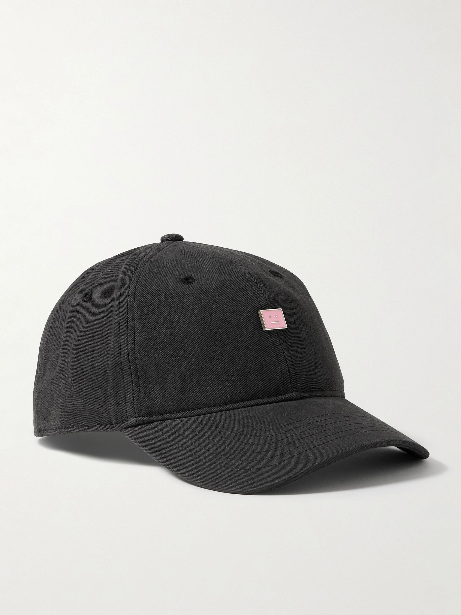 Embellished organic cotton-twill baseball cap Black - 1