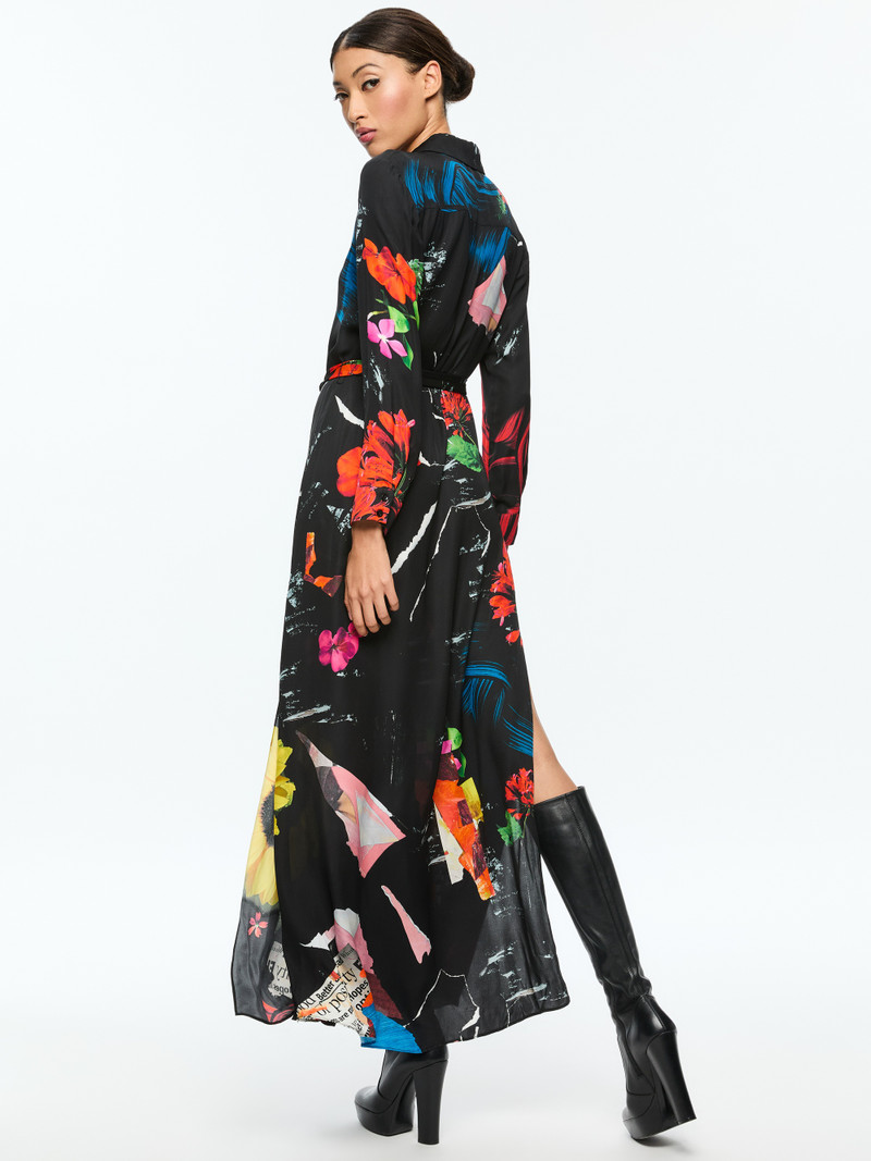 Alice + Olivia CHASSIDY MAXI SHIRT DRESS outlook