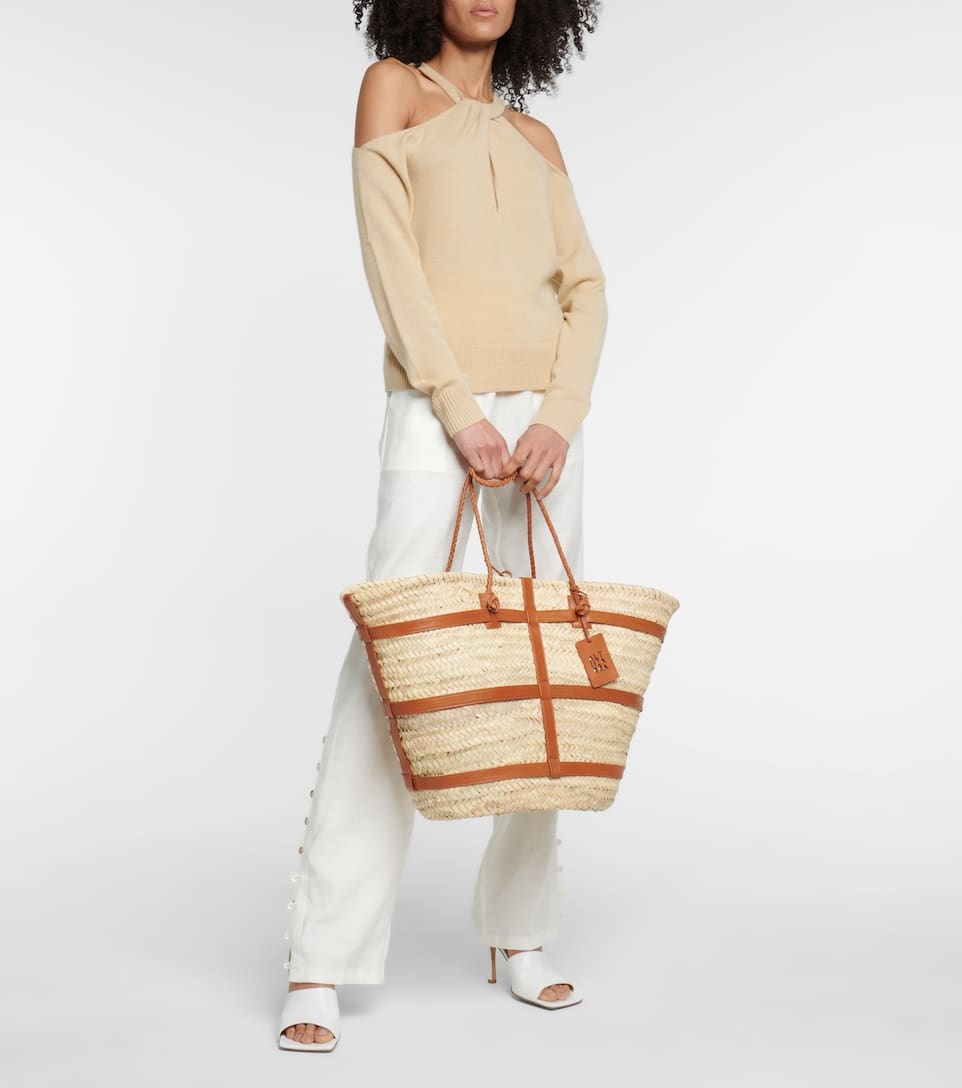 Watermill Large raffia basket bag - 5