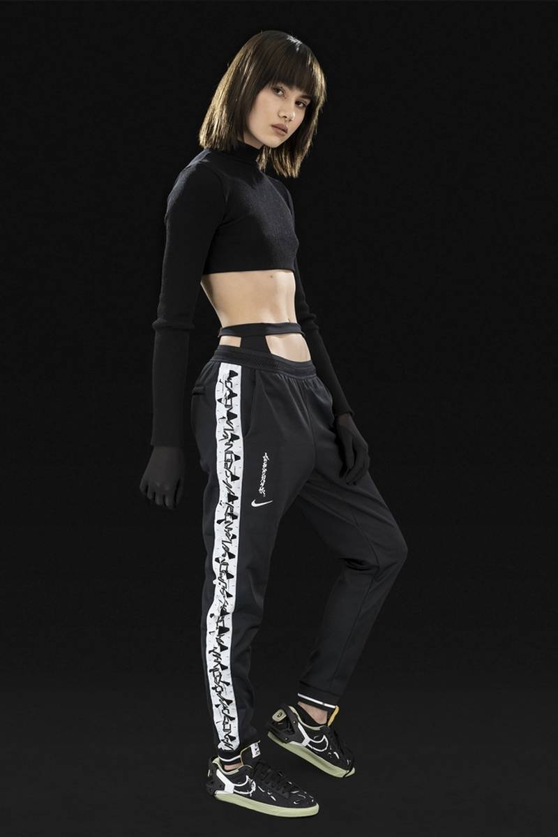 GGG-P1-010 Nike® Acronym® Track Pant Knit BLACK/WHITE ] with BLA-001 3