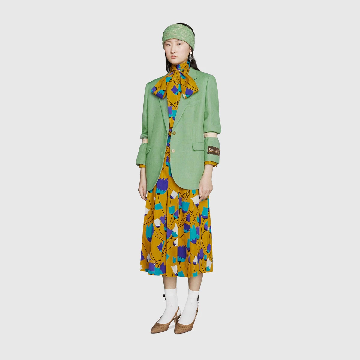 Tulip print cotton linen dress - 2