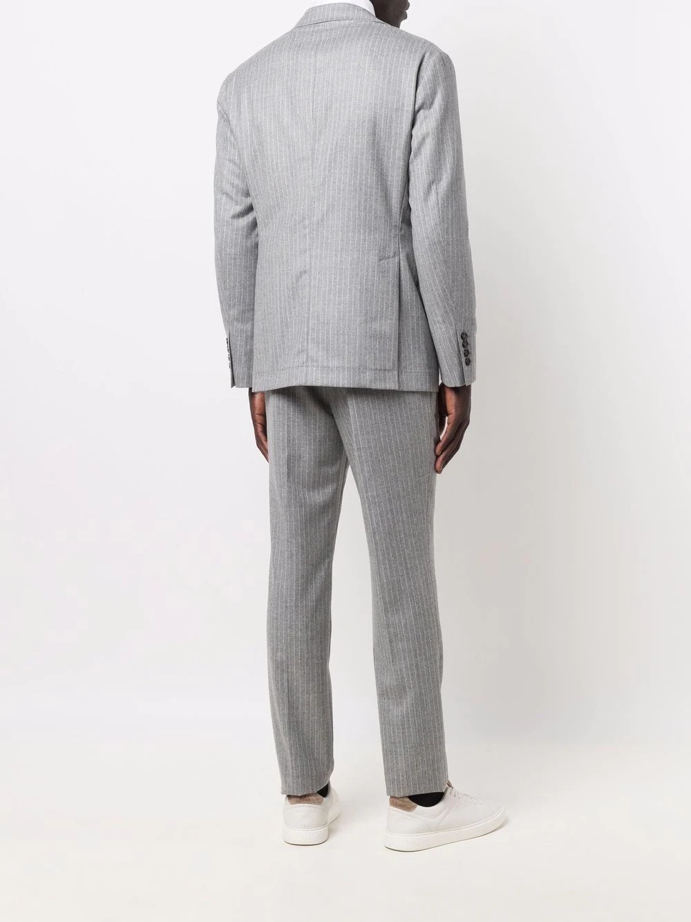 single-breasted pinstripe suit - 4