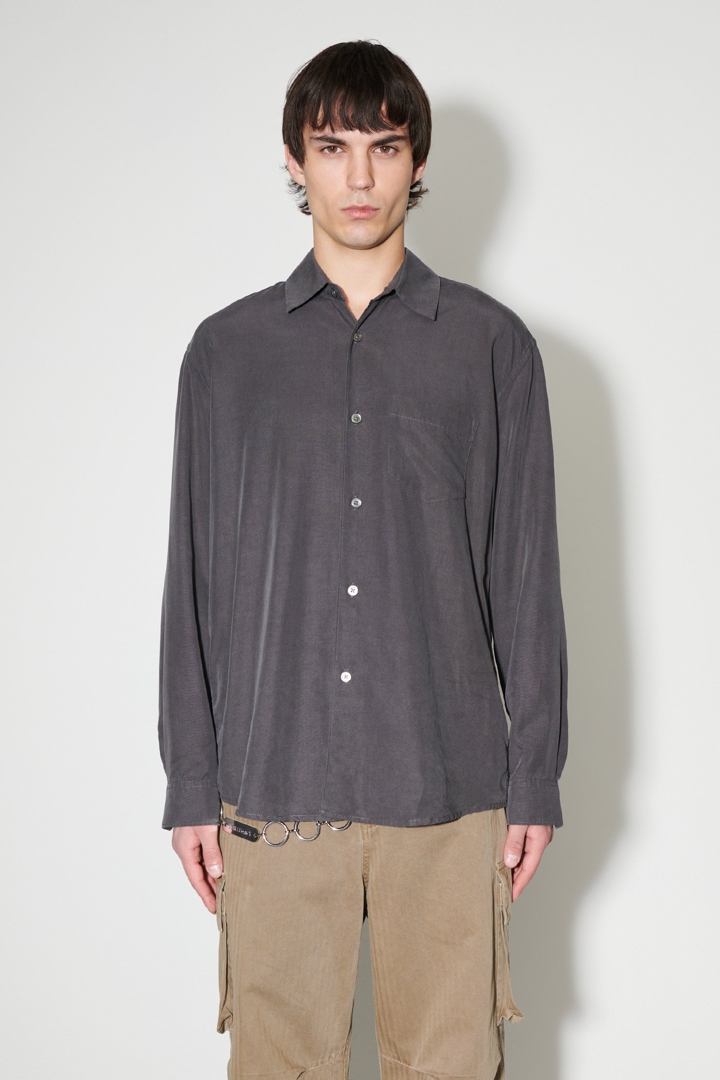 Initial Shirt Ash Grey Liquid Lyocell - 7