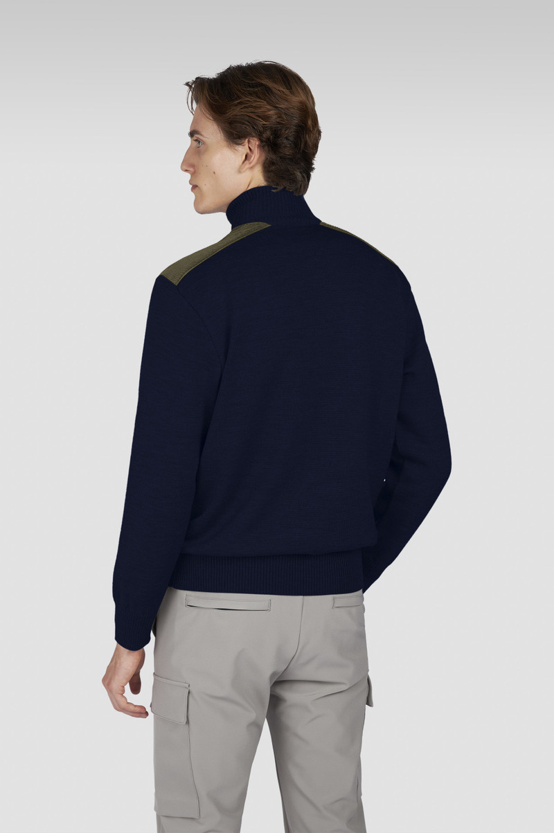 SOFT COOL TOUCH WOOL HALF ZIP SWEATER WITH VELVET DETAILS 3