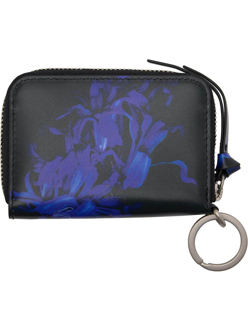 Dries Van Noten Black & Blue Leather Card Holder outlook