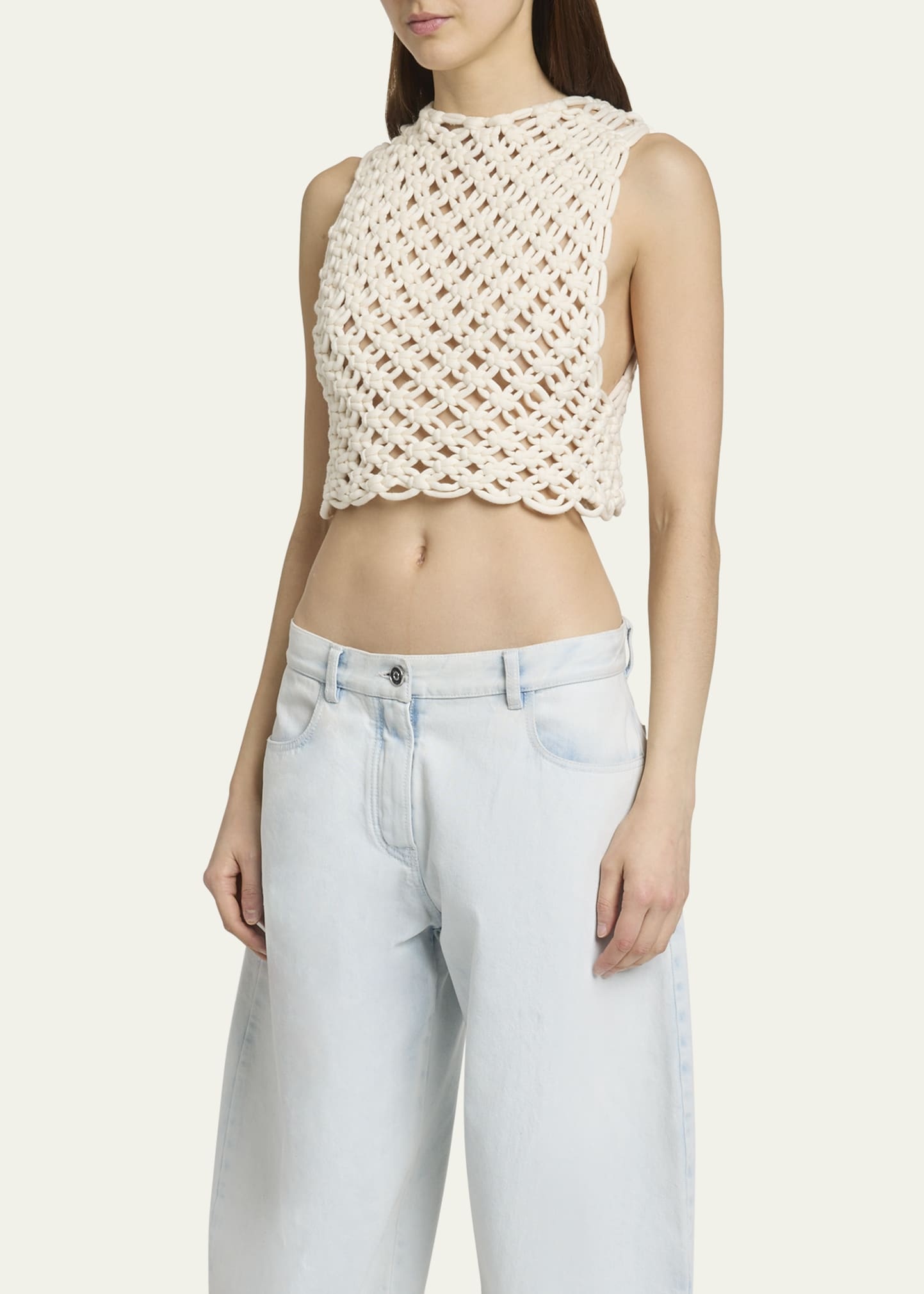 Macrame Sleeveless Crop Top - 4