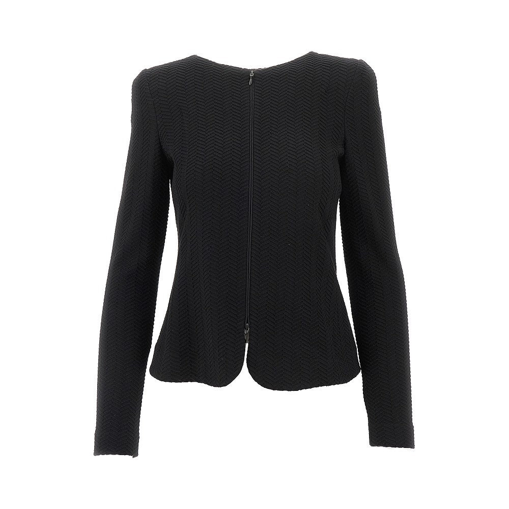 CHEVRON EMBOSSED JERSEY JACKET - 1
