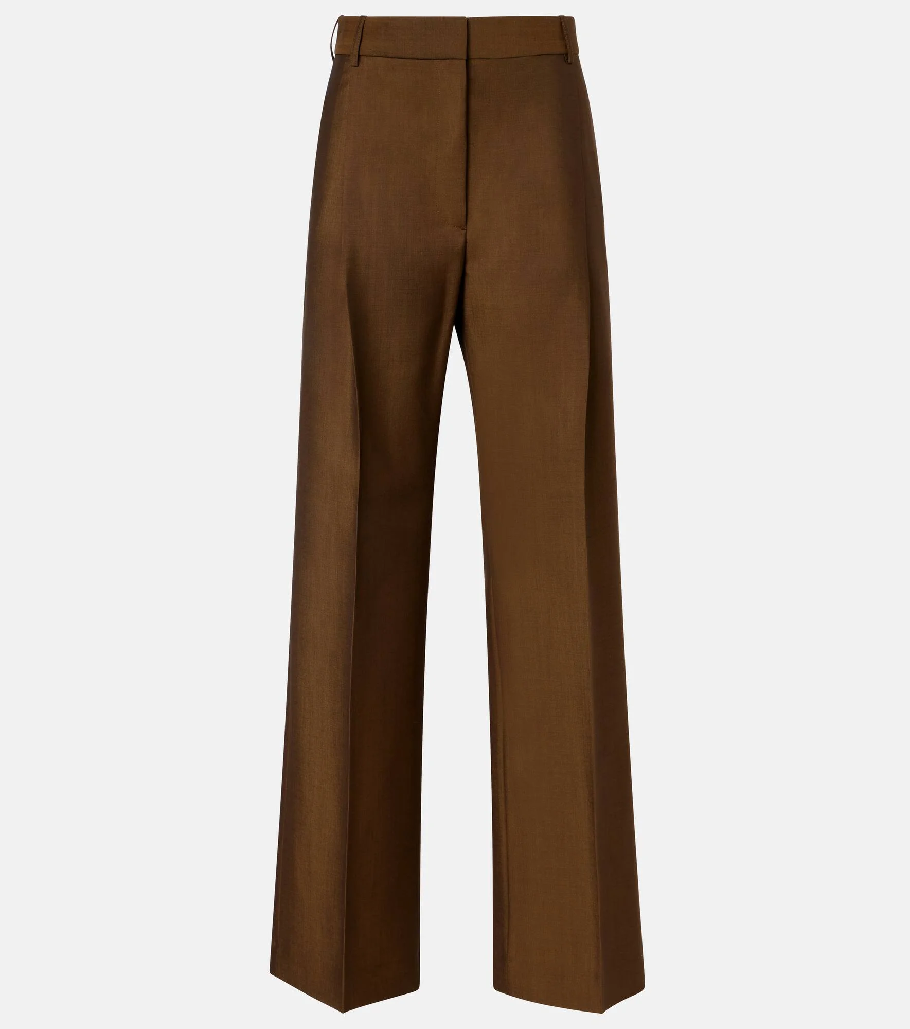 High-rise wool and mohair straight pants - 1