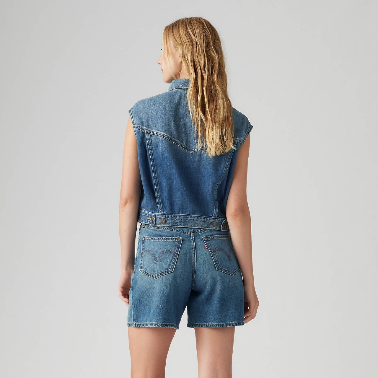 SHRUNKEN '90S LINEN+ DENIM LIGHTWEIGHT VEST - 4