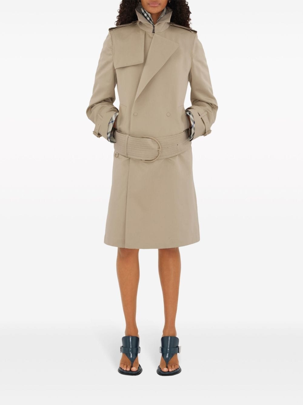 belted trench coat - 2