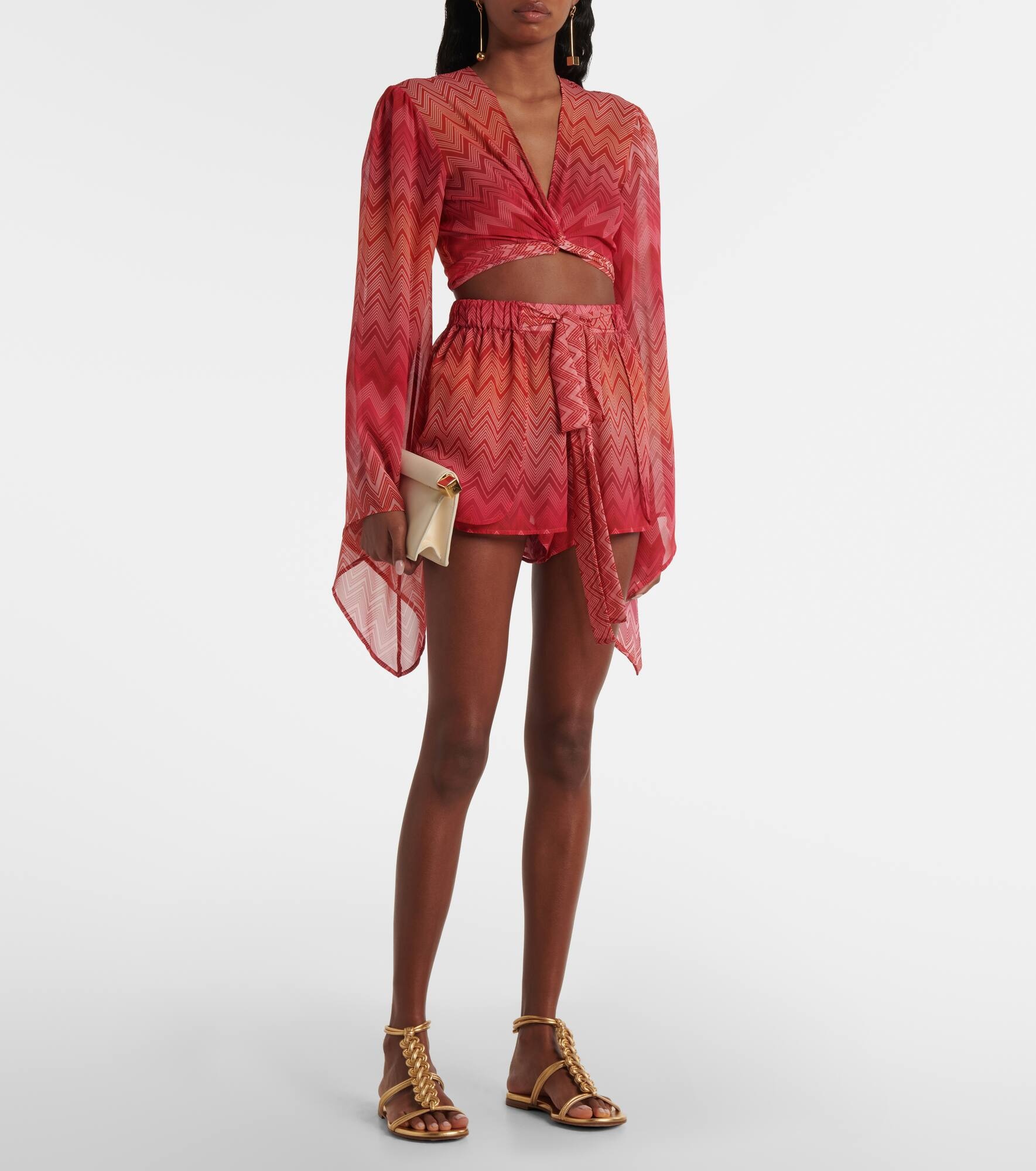 Zig Zag silk wrap top - 2