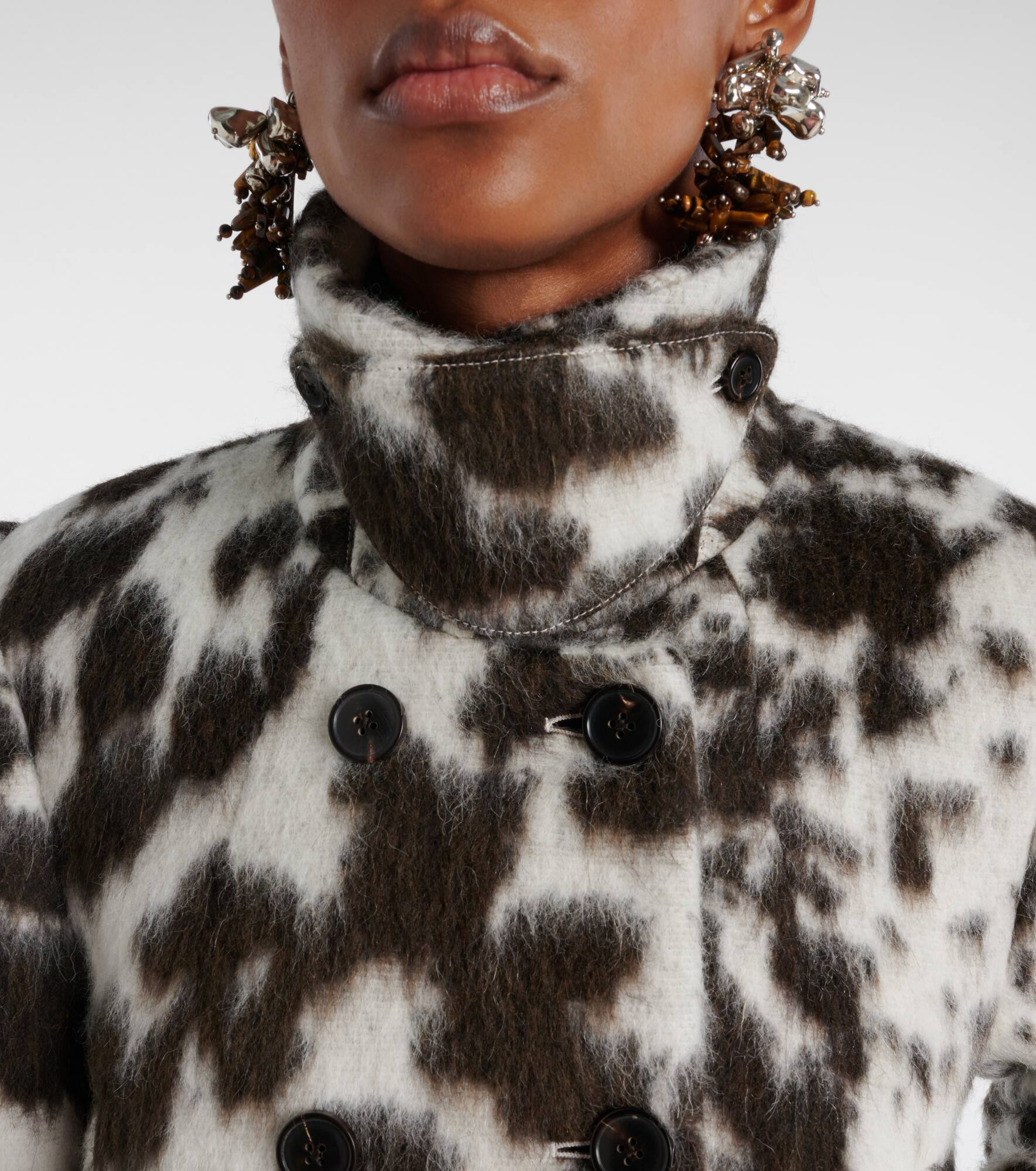 Animal-printed wool-blend jacket - 4