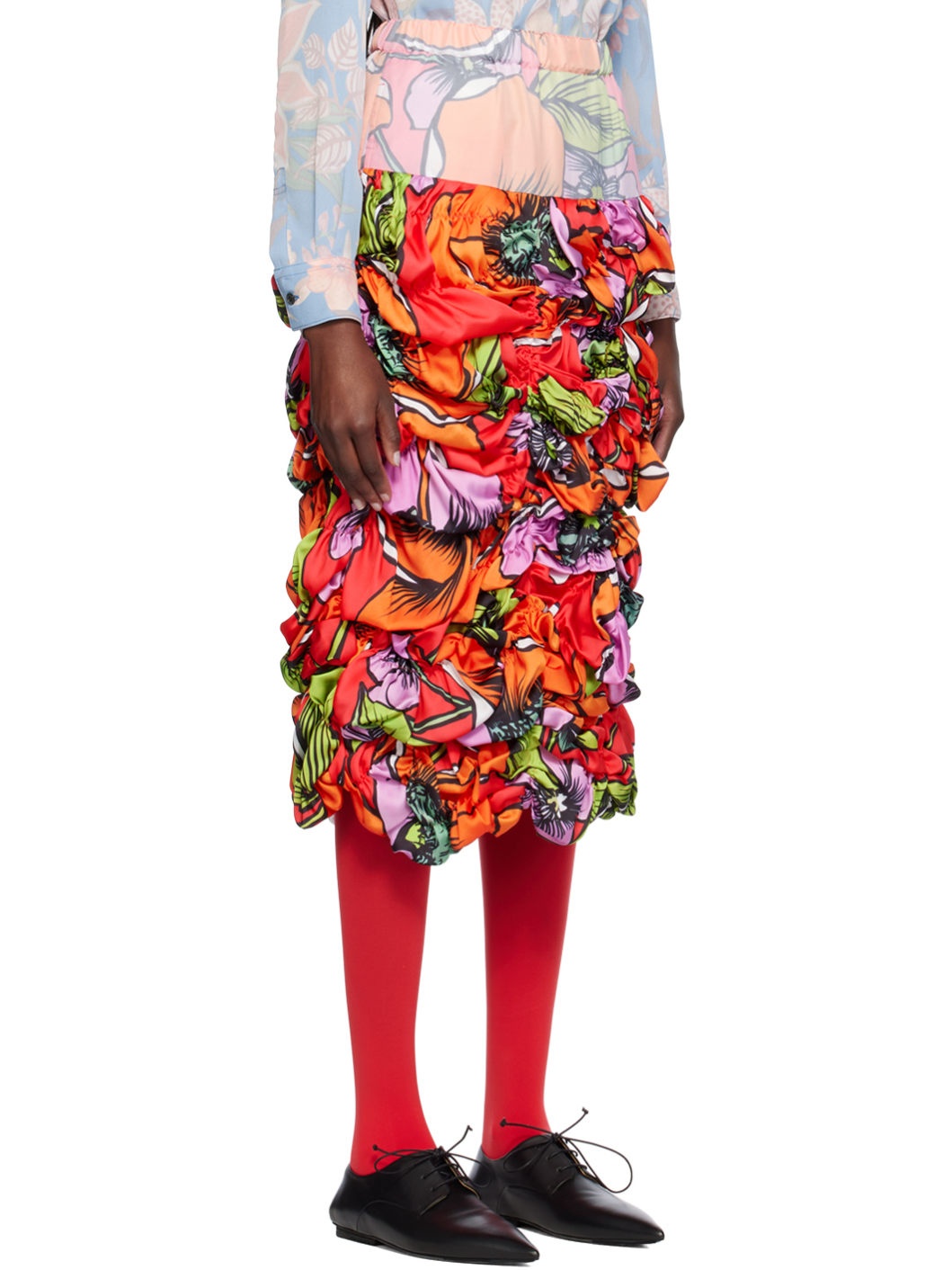 Multicolor Floral Midi Skirt - 2