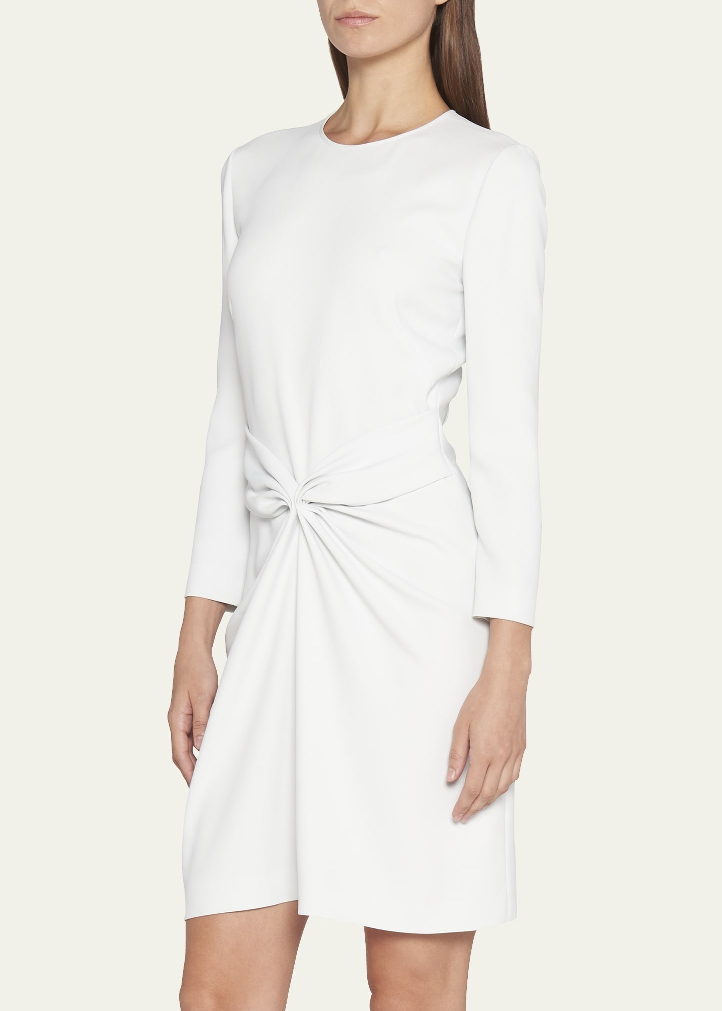 Ruched Long-Sleeve A-Line Dress - 4