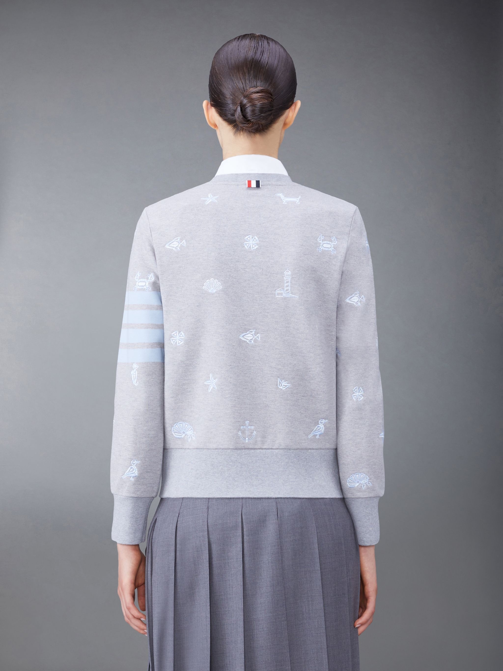 Nautical embroidery crew neck sweatshirt - 2