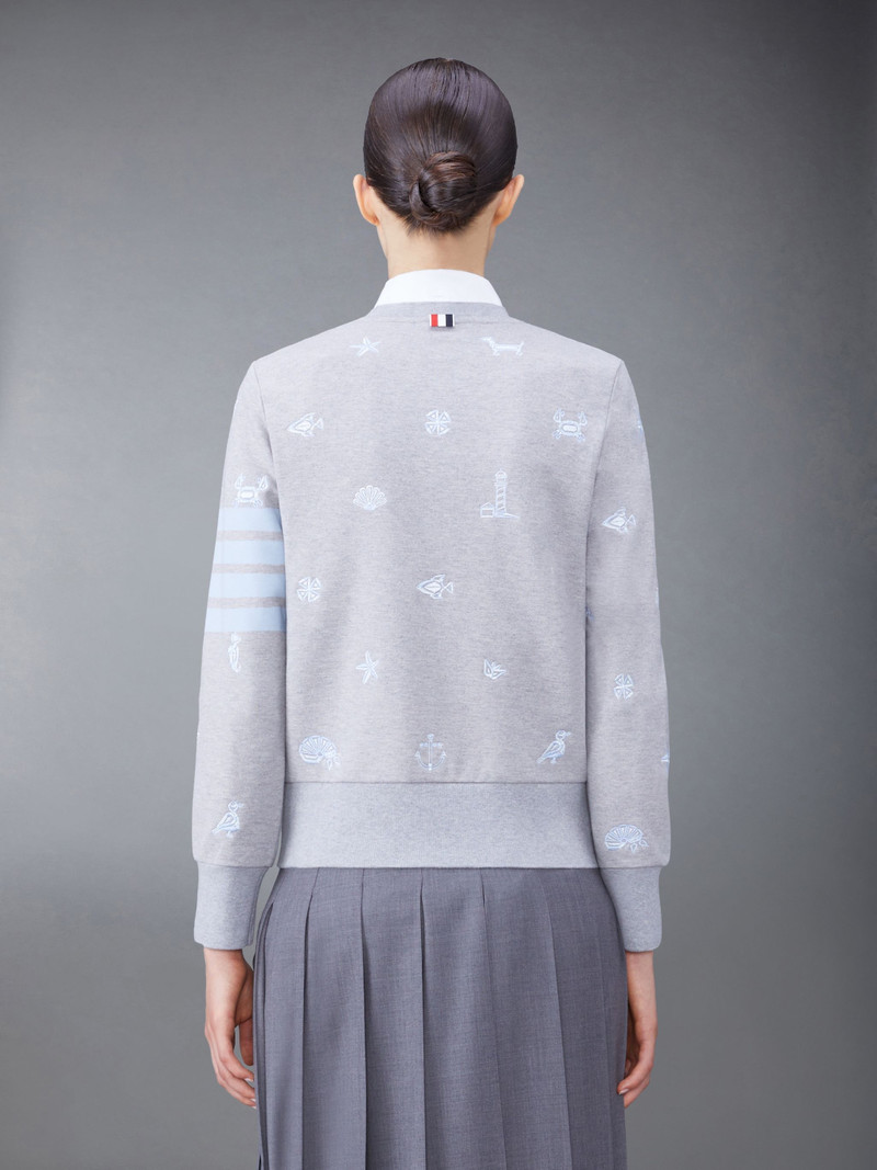 Thom Browne Nautical embroidery crew neck sweatshirt outlook
