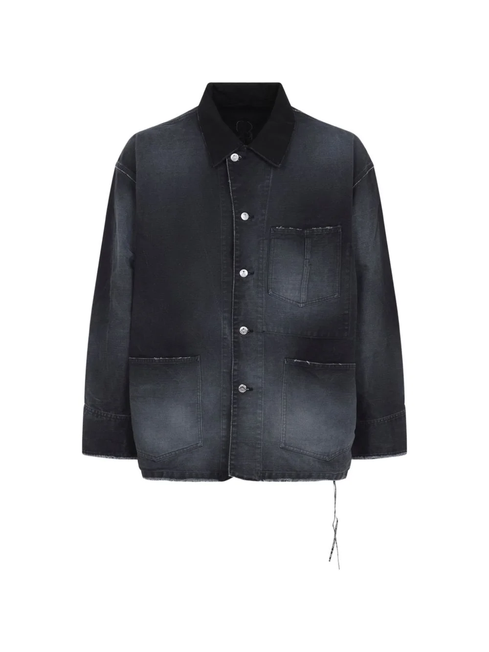 faded raw-hem jacket - 1