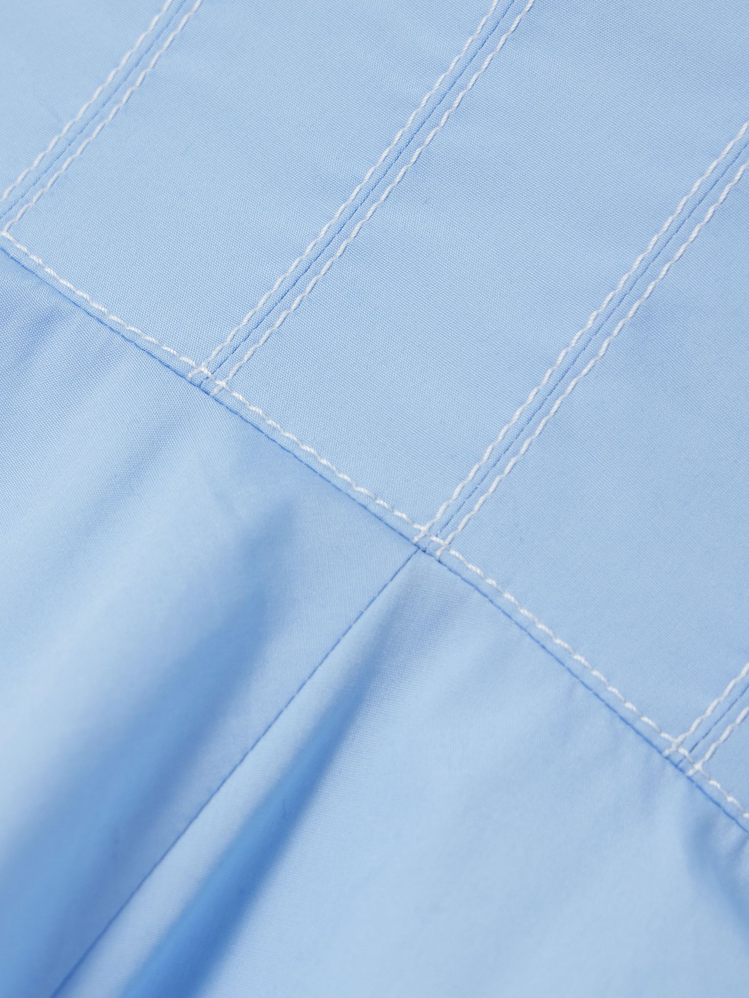 Annabelle cotton-poplin mini dress Light blue - 4