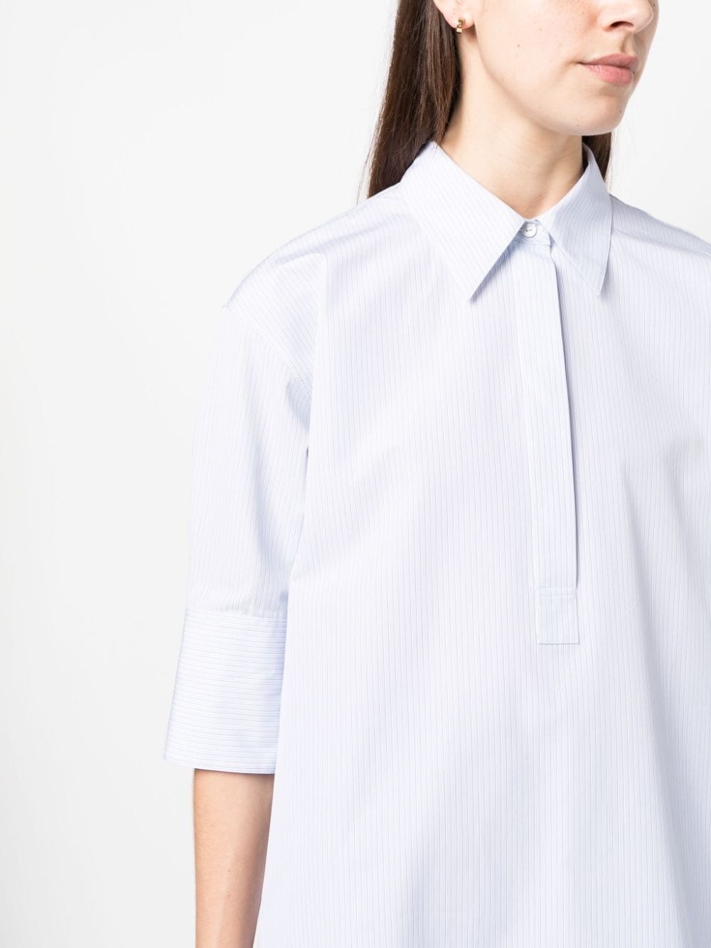 striped half-sleeve cotton shirt - 5