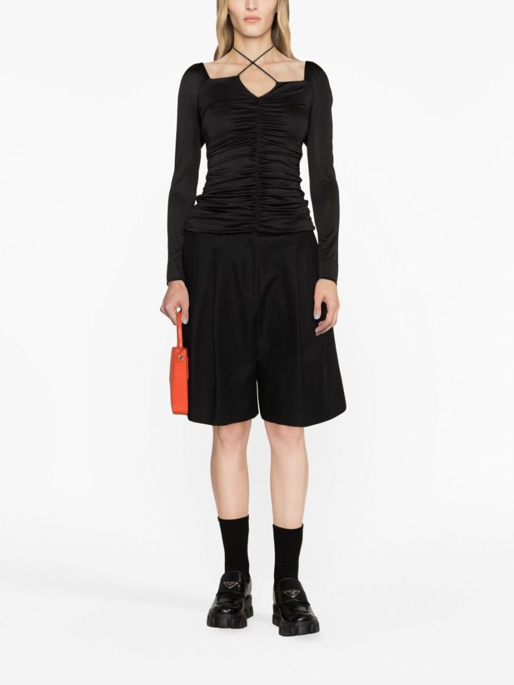 ruched crepe blouse - 2