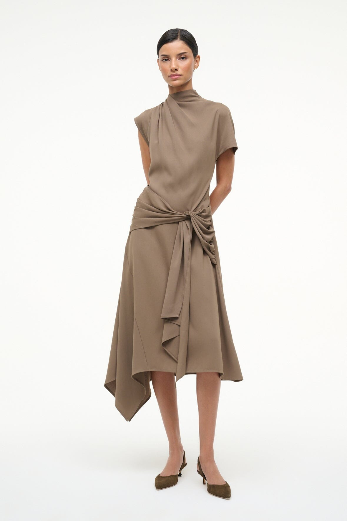 STAUD DAVINA DRESS TRUFFLE - 2