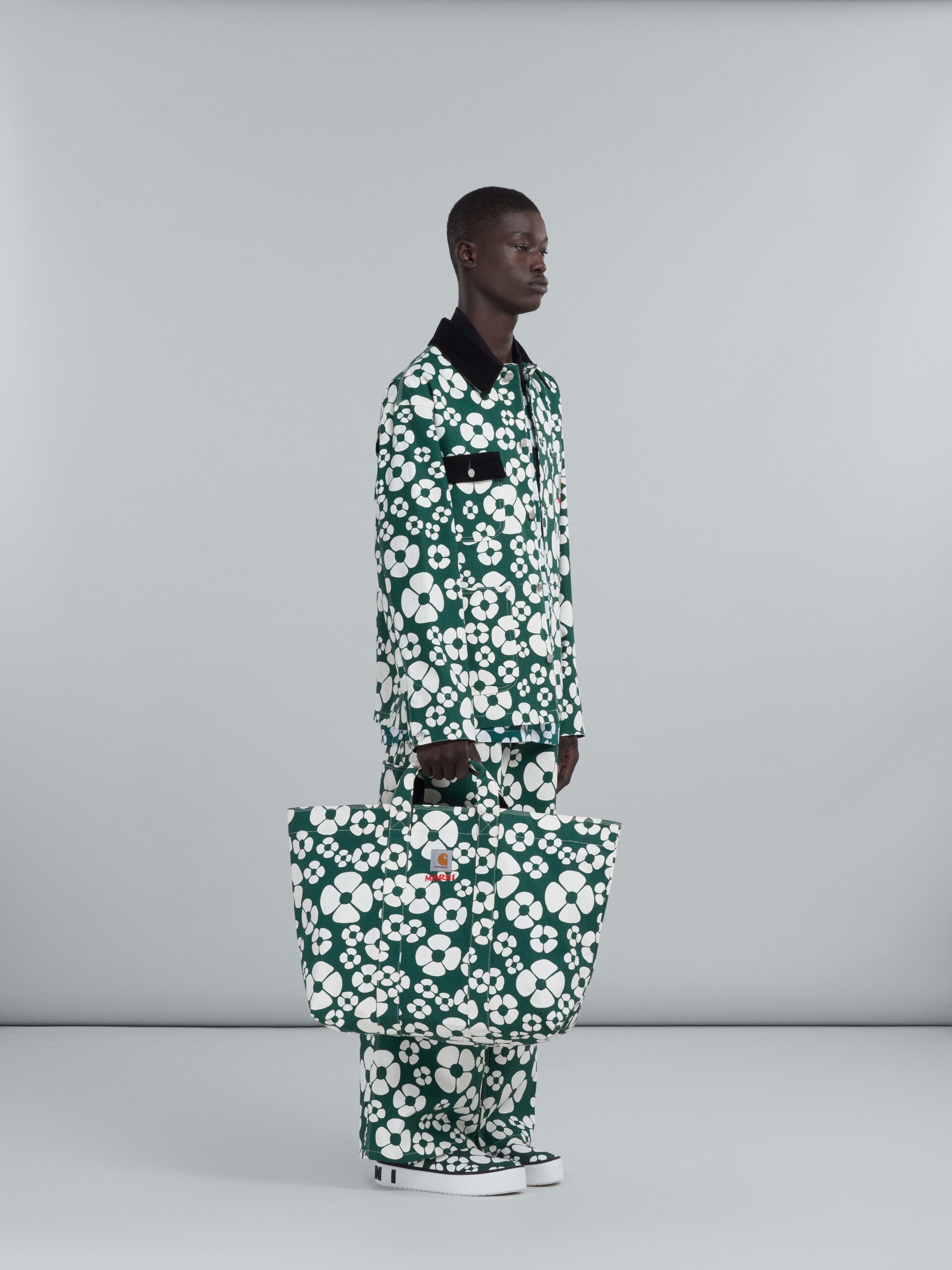 MARNI X CARHARTT WIP - GREEN FLORAL TROUSERS - 5