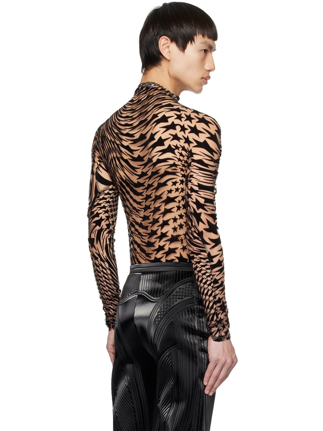 Tan & Black Star Turtleneck - 3